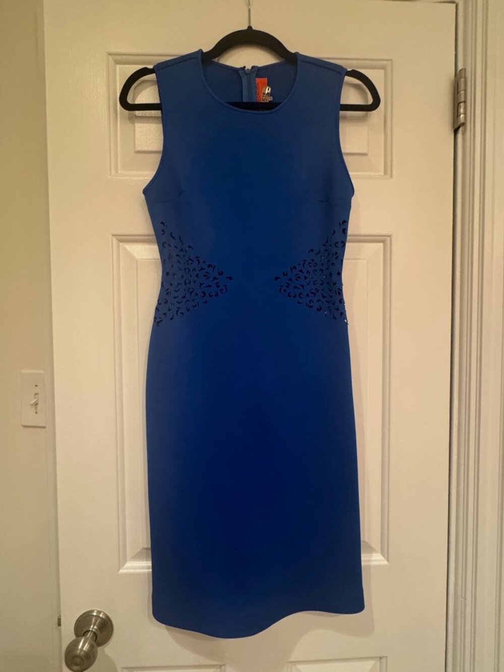 Clover Canyon Cobalt Blue Laser-Cut Side Detail Scuba Dress Size S